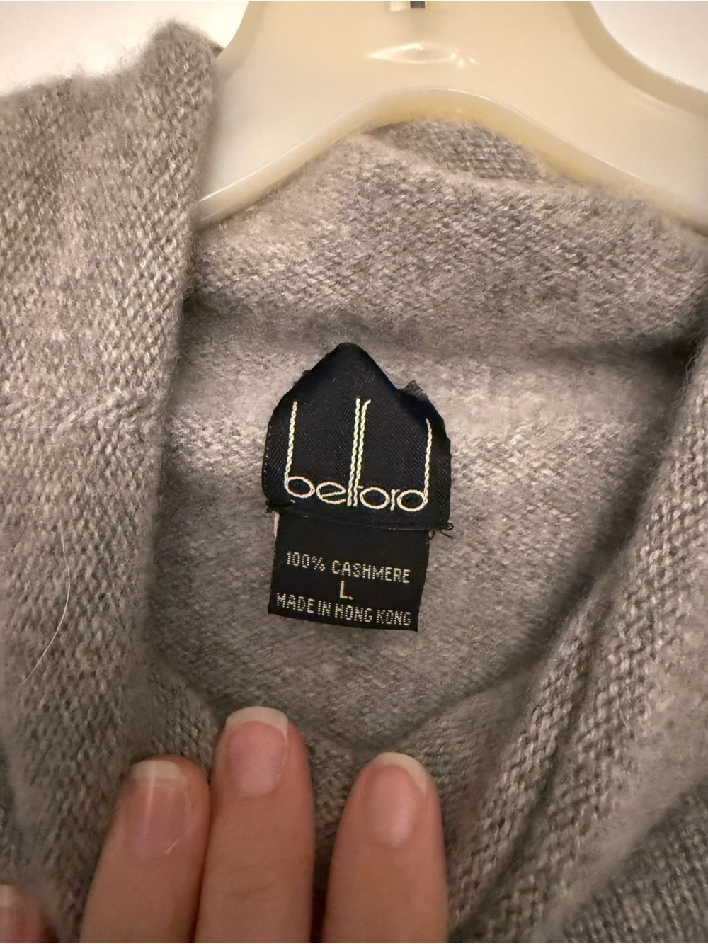 Women's Light Gray 100% Cashmere Top
